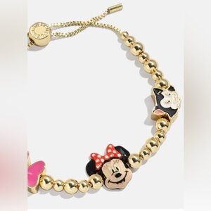 Disney BaubleBar Minnie Mouse charm Pisa golden beaded bracelet